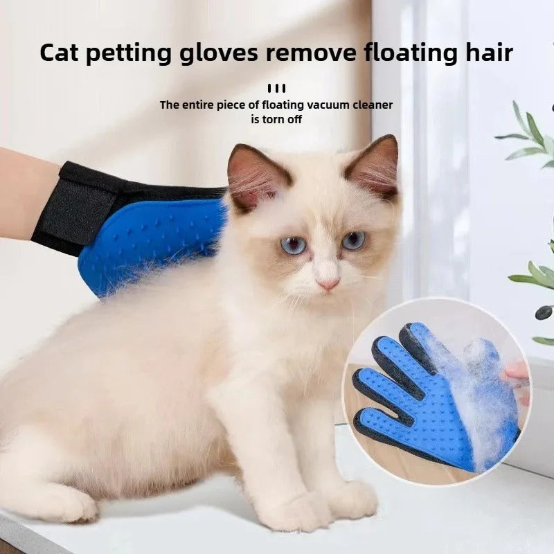3pc Dog Cat Grooming & Hair Removal Kit Pet Deshedding Glove Massage Brush Lint Remover