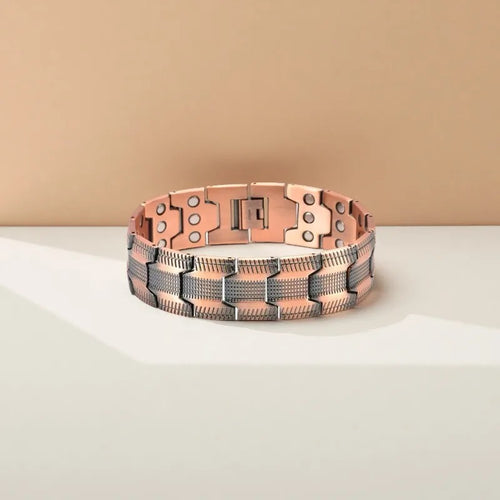 2026 Magnetic Red Copper Cross Cuff Bracelet Wide Detachable Vintage Retro Fashion Jewelry Gift for Men Husband