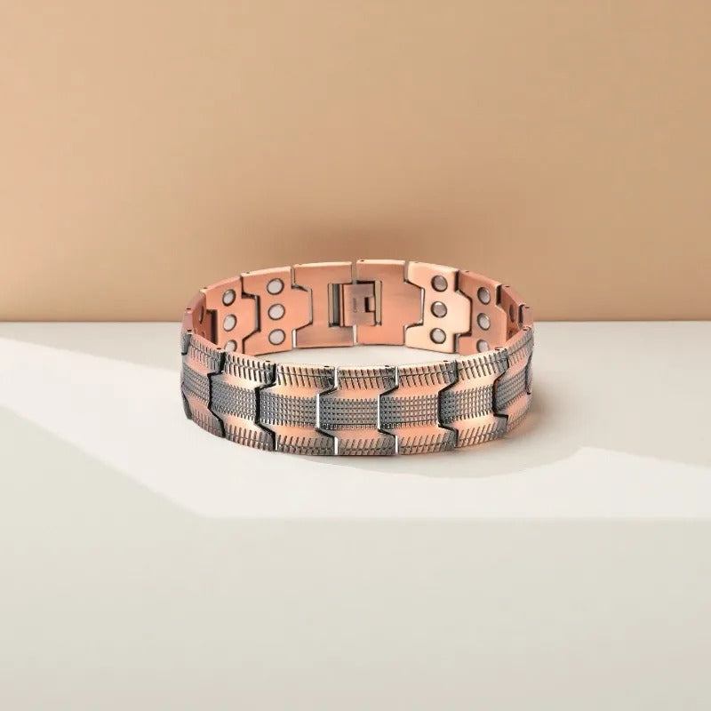 2026 Magnetic Red Copper Cross Cuff Bracelet Wide Detachable Vintage Retro Fashion Jewelry Gift for Men Husband